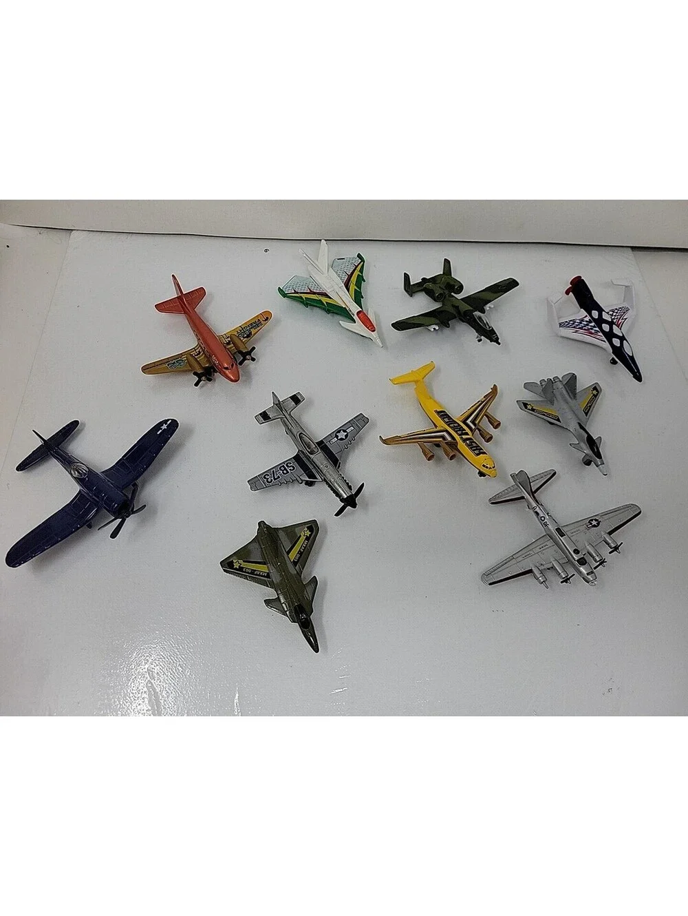 10 Fighter Jet Models Die Cast Mixed Vinatge And More Plz See Pictures
